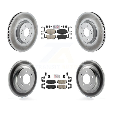 Front Rear Ceramic Pad & Coated Disc Brake Rotors Kit For 2016-2017 Hyundai Azera Limited KGA-101423