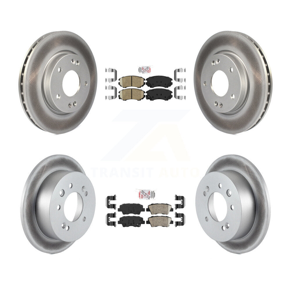 Front Rear Ceramic Pad Coat Brake Rotors Kit For 2010 Hyundai Elantra Sedan From 03 23 10 KGA-101426