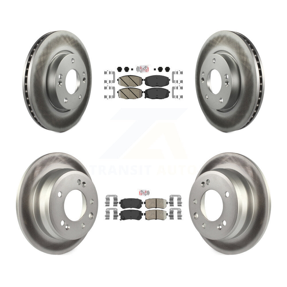Front Rear Ceramic Pads And Coated Disc Brake Rotors Kit For Hyundai Elantra KGA-101427
