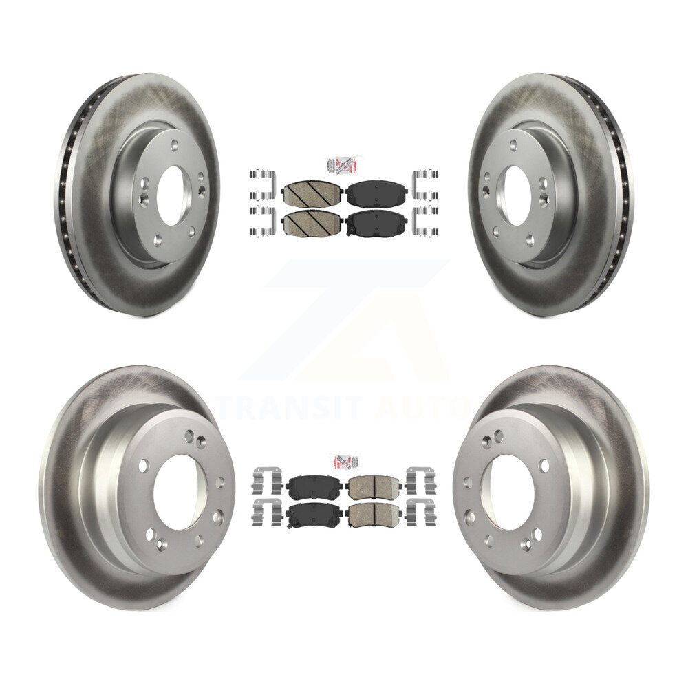 Front Rear Ceramic Pads And Coated Disc Brake Rotors Kit For Hyundai Elantra KGA-101428