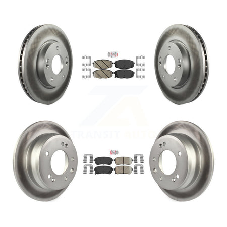 Front Rear Ceramic Pads And Coated Disc Brake Rotors Kit For Hyundai Elantra KGA-101428