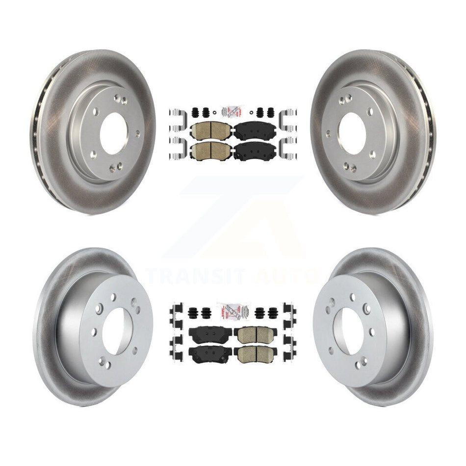 Front Rear Ceramic Pads And Coated Disc Brake Rotors Kit For Hyundai Elantra KGA-101429
