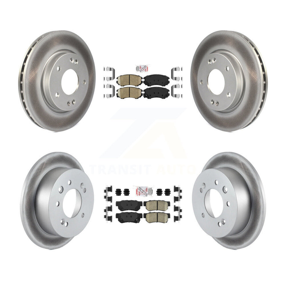 Front Rear Ceramic Pads And Coated Disc Brake Rotors Kit For Hyundai Elantra KGA-101430