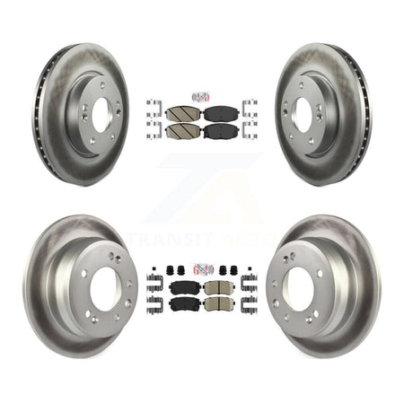 Front Rear Ceramic Pads And Coated Disc Brake Rotors Kit For Hyundai Elantra KGA-101432