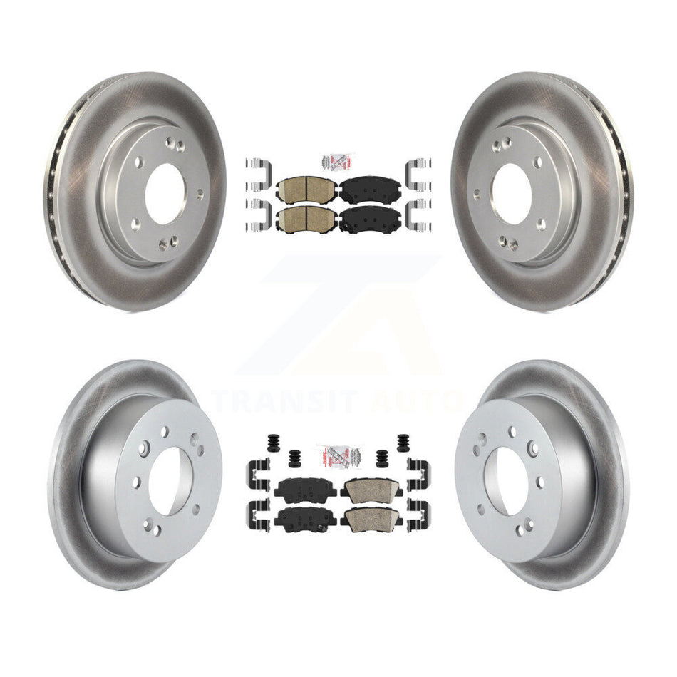 Front Rear Ceramic Pad Coat Brake Rotors Kit For 2010 Hyundai Elantra Sedan From 03 23 10 KGA-101434
