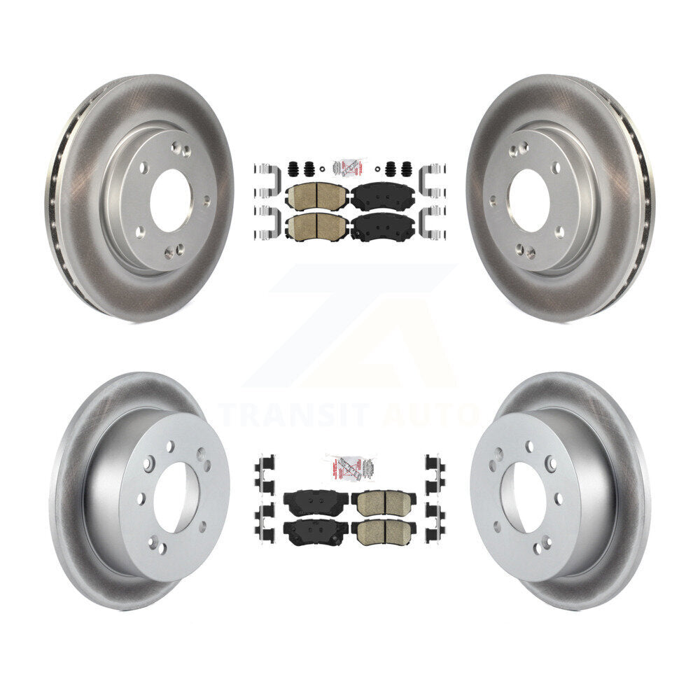 Front Rear Ceramic Pads And Coated Disc Brake Rotors Kit For Hyundai Elantra KGA-101435