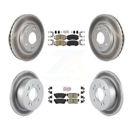 Front Rear Ceramic Pads And Coated Disc Brake Rotors Kit For Hyundai Elantra KGA-101435