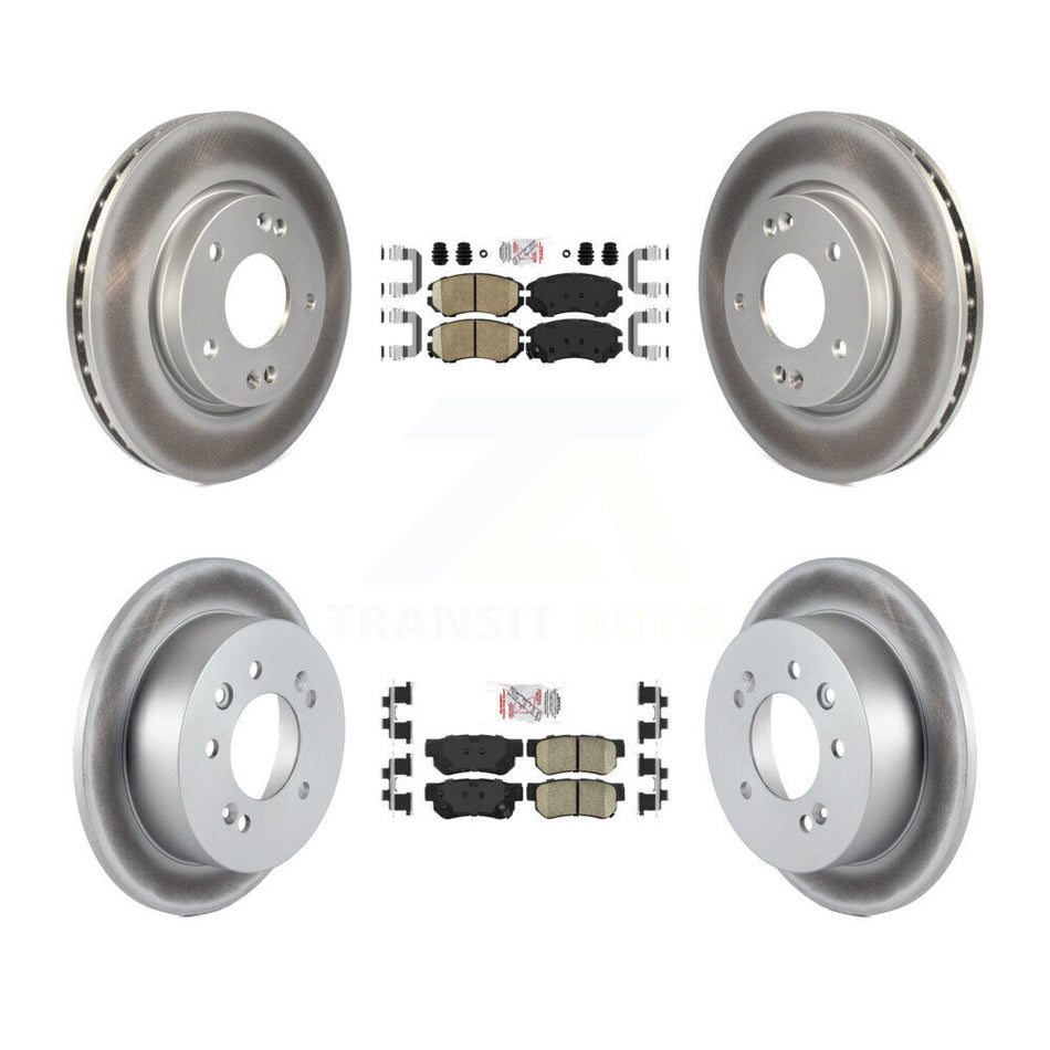 Front Rear Ceramic Pads And Coated Disc Brake Rotors Kit For Hyundai Elantra KGA-101435