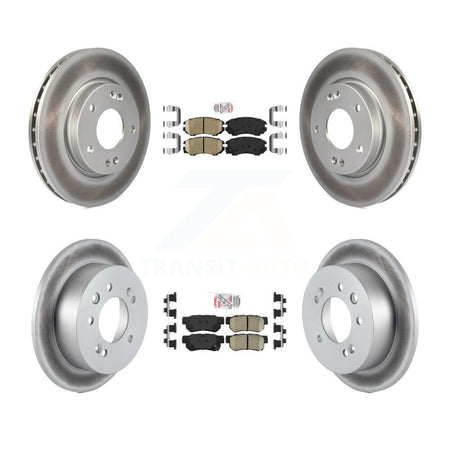 Front Rear Ceramic Pads And Coated Disc Brake Rotors Kit For Hyundai Elantra KGA-101436