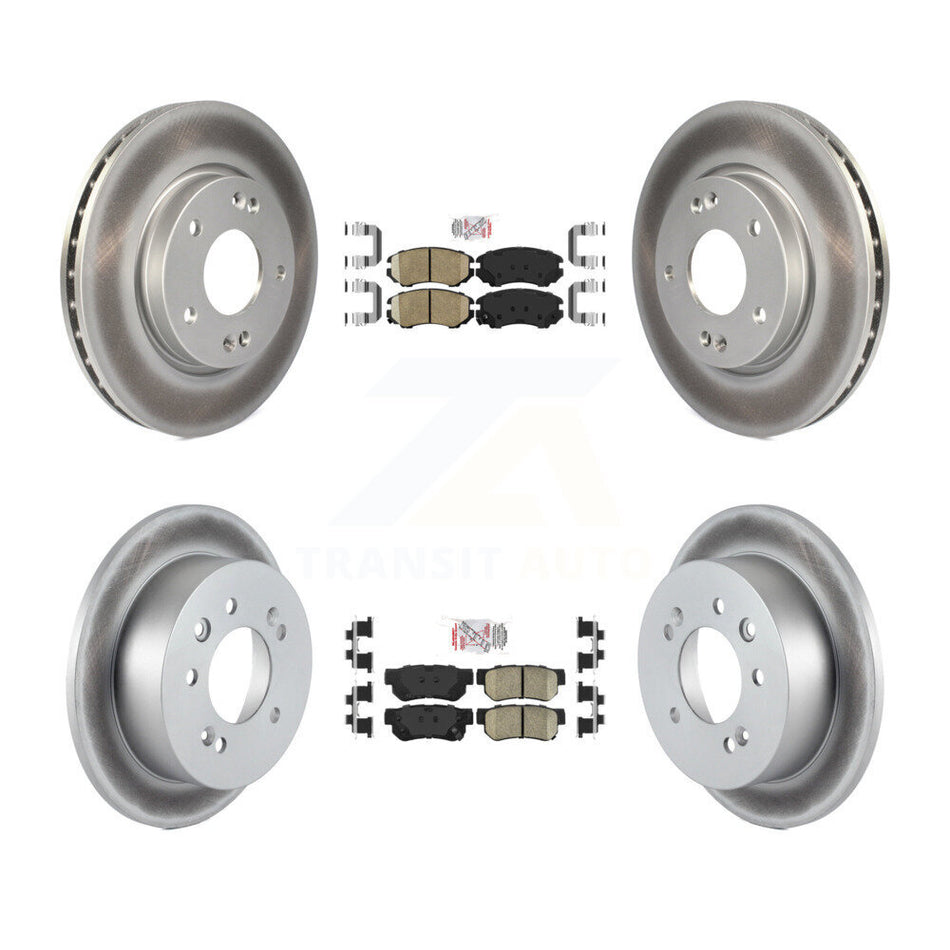 Front Rear Ceramic Pads And Coated Disc Brake Rotors Kit For Hyundai Elantra KGA-101436