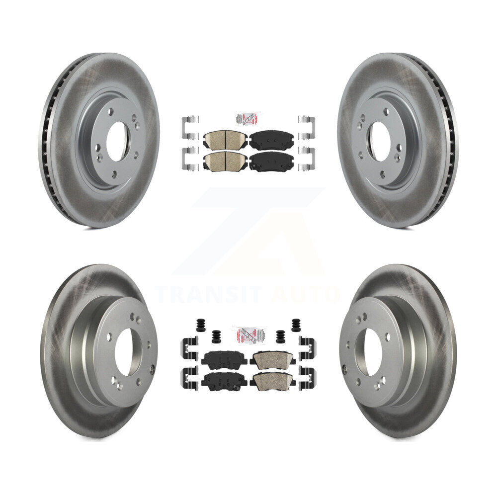 Front Rear Ceramic Pads And Coated Disc Brake Rotors Kit For Hyundai Azera KGA-101439