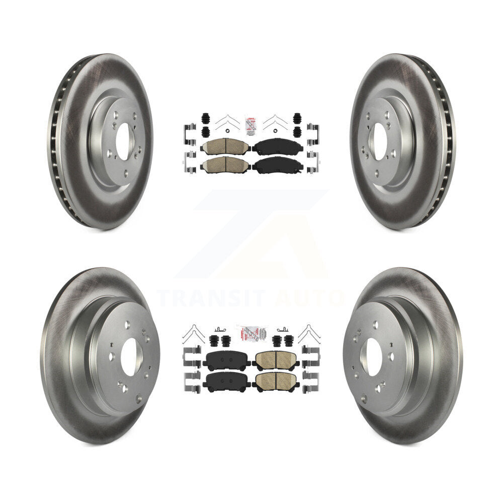 Front Rear Ceramic Pads And Coated Disc Brake Rotors Kit For Honda Pilot Acura MDX ZDX KGA-101451