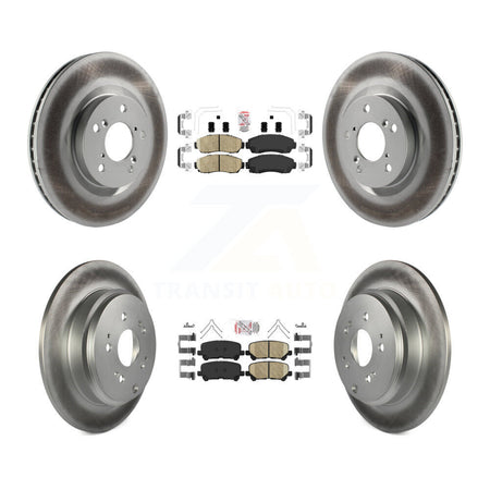 Front Rear Ceramic Pads And Coated Disc Brake Rotors Kit For 2011-2014 Honda Odyssey KGA-101454