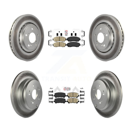 Front Rear Ceramic Pads And Coated Disc Brake Rotors Kit For 2015-2017 Honda Odyssey KGA-101458