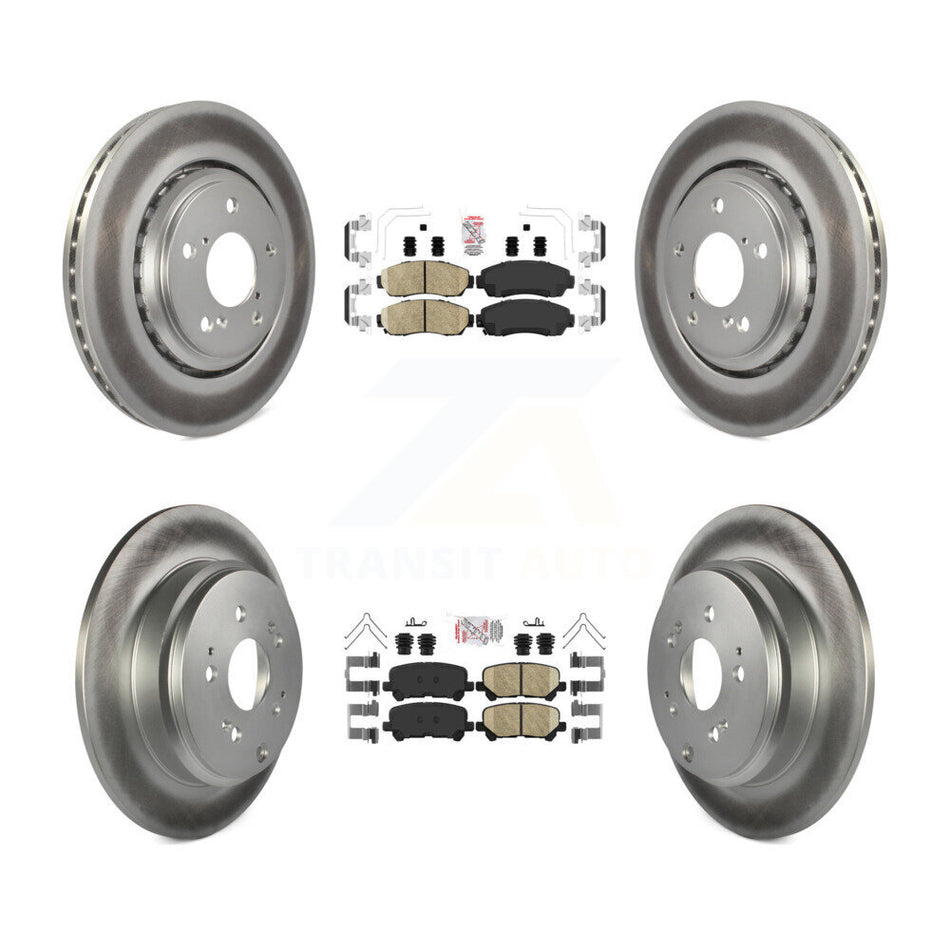 Front Rear Ceramic Pads And Coated Disc Brake Rotors Kit For 2015-2017 Honda Odyssey KGA-101460