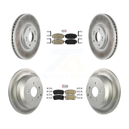 Front Rear Ceramic Pads And Coated Disc Brake Rotors Kit For 2007-2012 Hyundai Veracruz KGA-101469