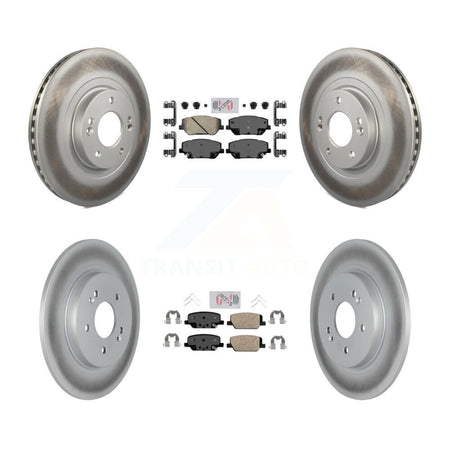 Front Rear Ceramic Pads And Coated Disc Brake Rotors Kit For 2019-2020 Hyundai Santa Fe KGA-101471