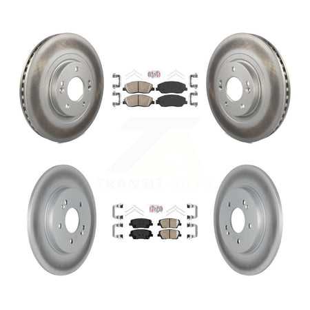 Front Rear Ceramic Pads And Coated Disc Brake Rotors Kit For Hyundai Santa Fe KGA-101474