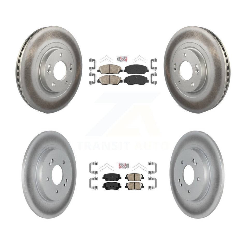 Front Rear Ceramic Pads And Coated Disc Brake Rotors Kit For Hyundai Santa Fe KGA-101474