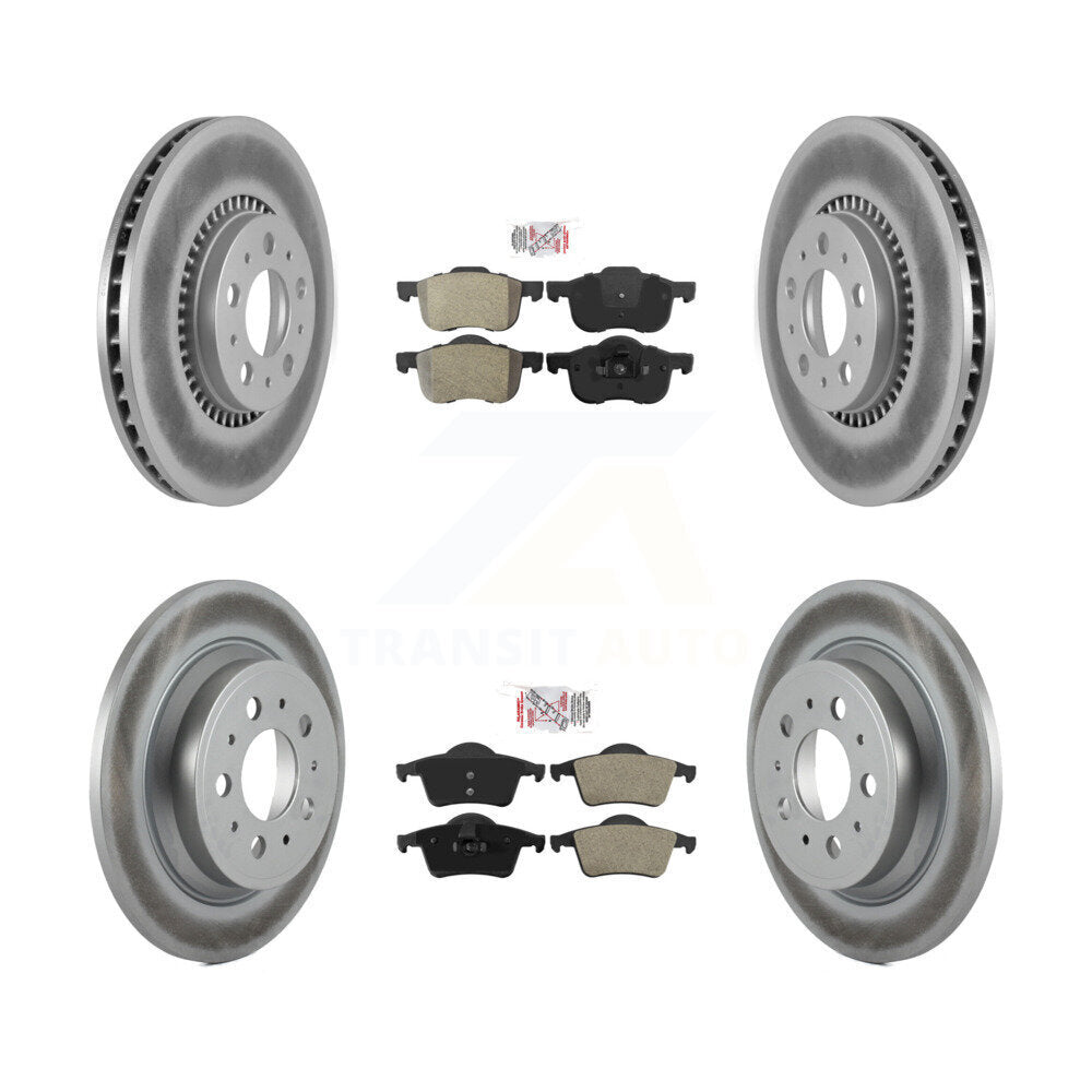 Front Rear Semi-Metallic Pads And Coated Disc Brake Rotors Kit For Volvo S60 XC70 V70 S80 KGA-101490