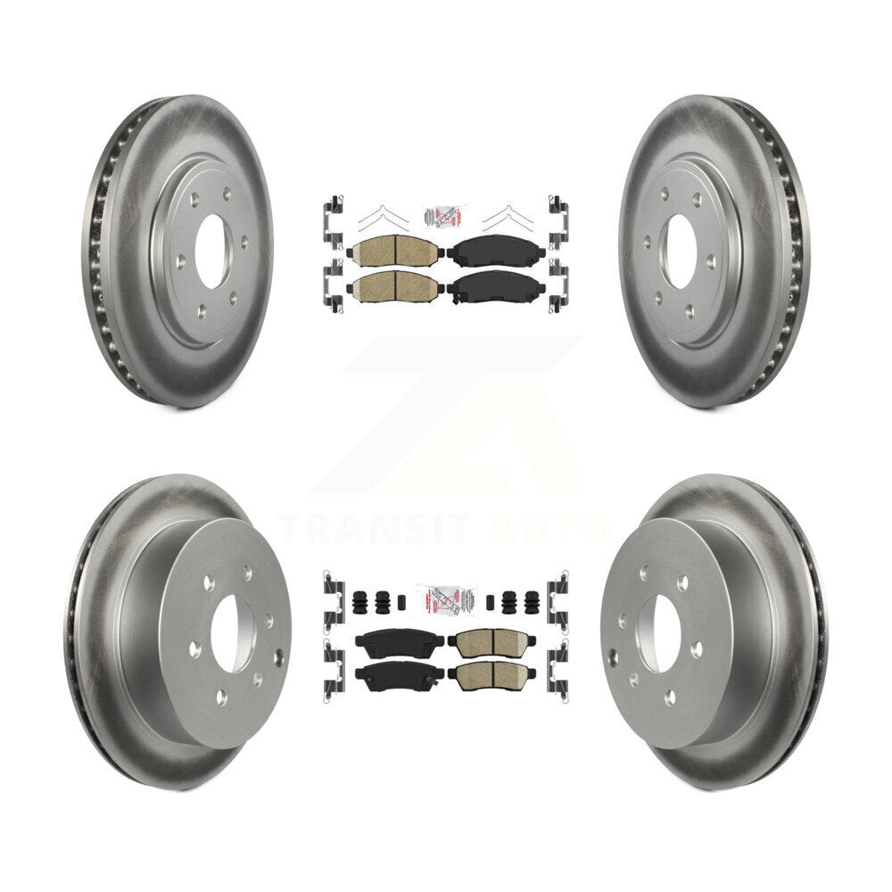 Front Rear Ceramic Pad And Coated Disc Brake Rotor Kit For Nissan Frontier Suzuki Equator KGA-101499