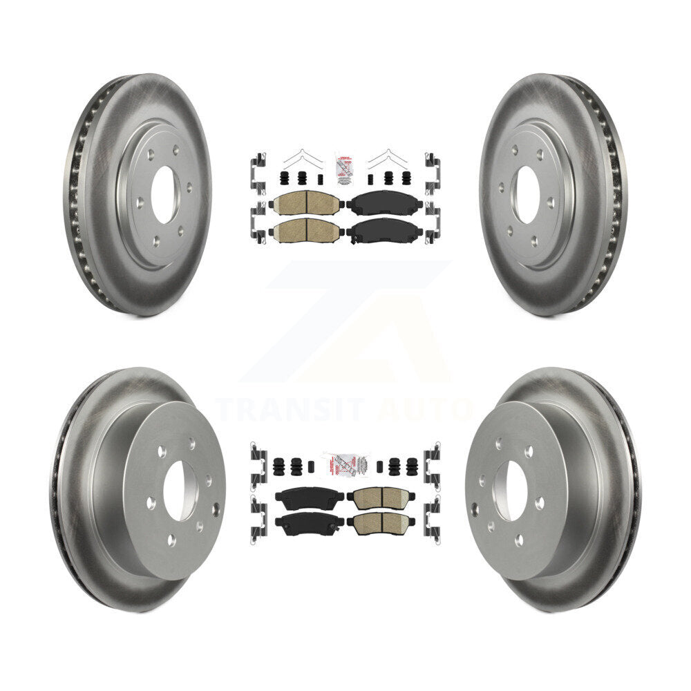 Front Rear Ceramic Pad And Coated Disc Brake Rotor Kit For Nissan Frontier Suzuki Equator KGA-101500