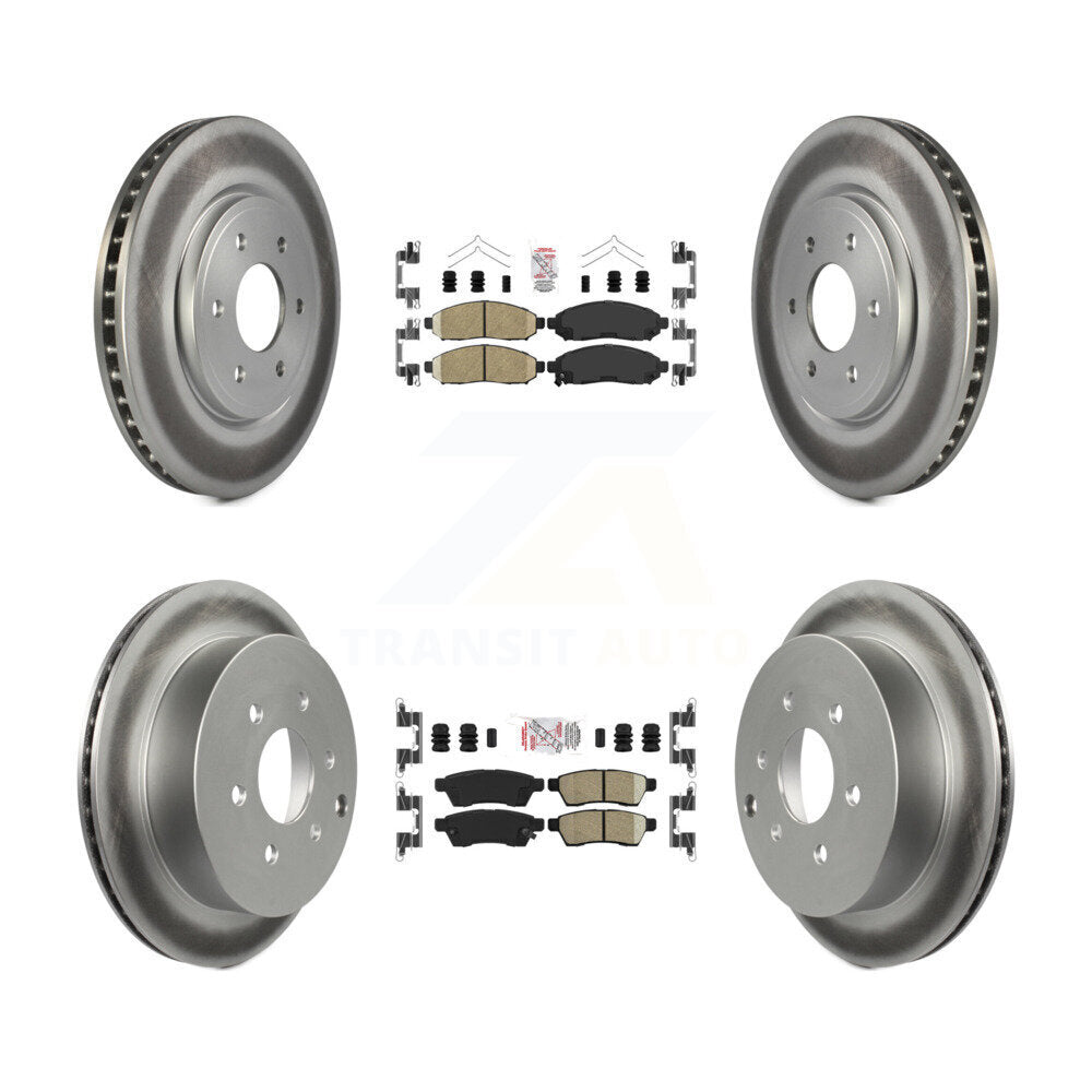 Front Rear Ceramic Pad & Coated Brake Rotor Kit For Nissan Frontier Xterra Suzuki Equator KGA-101502