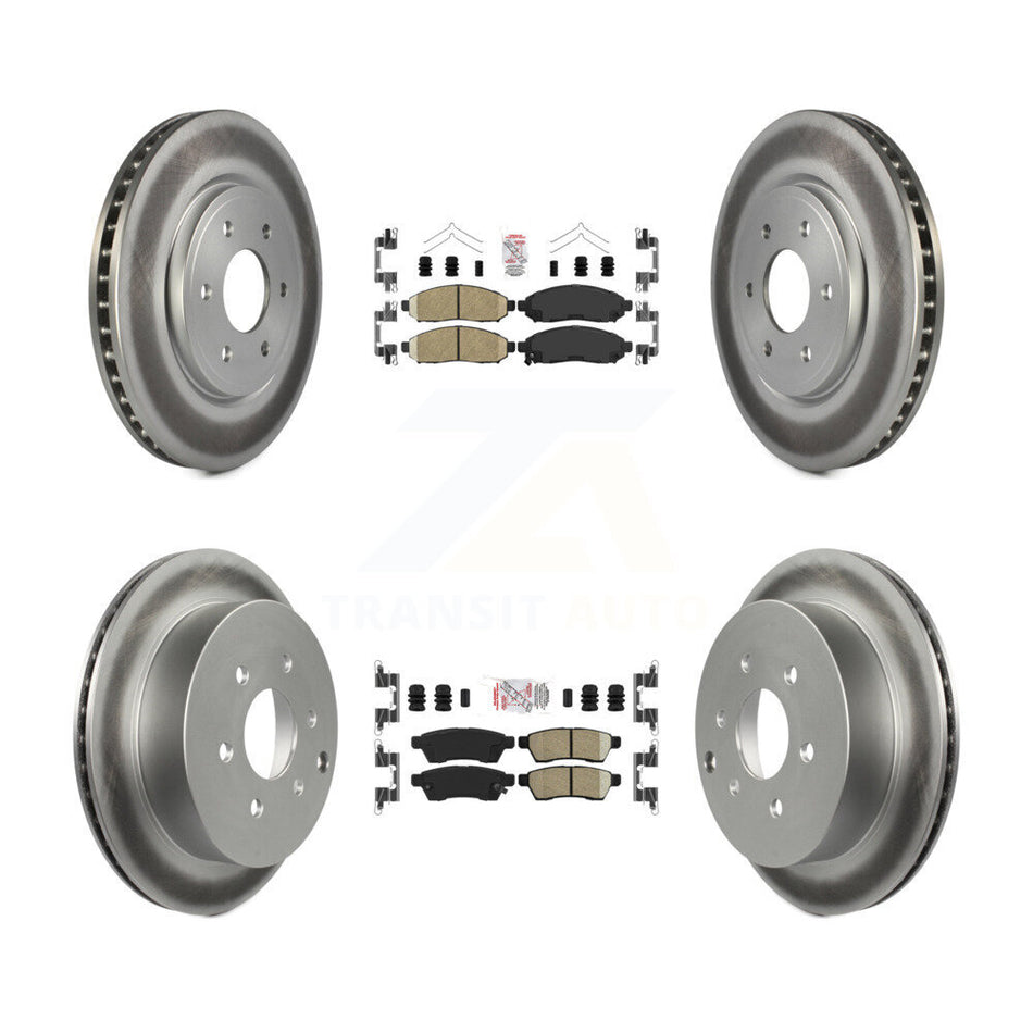 Front Rear Ceramic Pad & Coated Brake Rotor Kit For Nissan Frontier Xterra Suzuki Equator KGA-101502