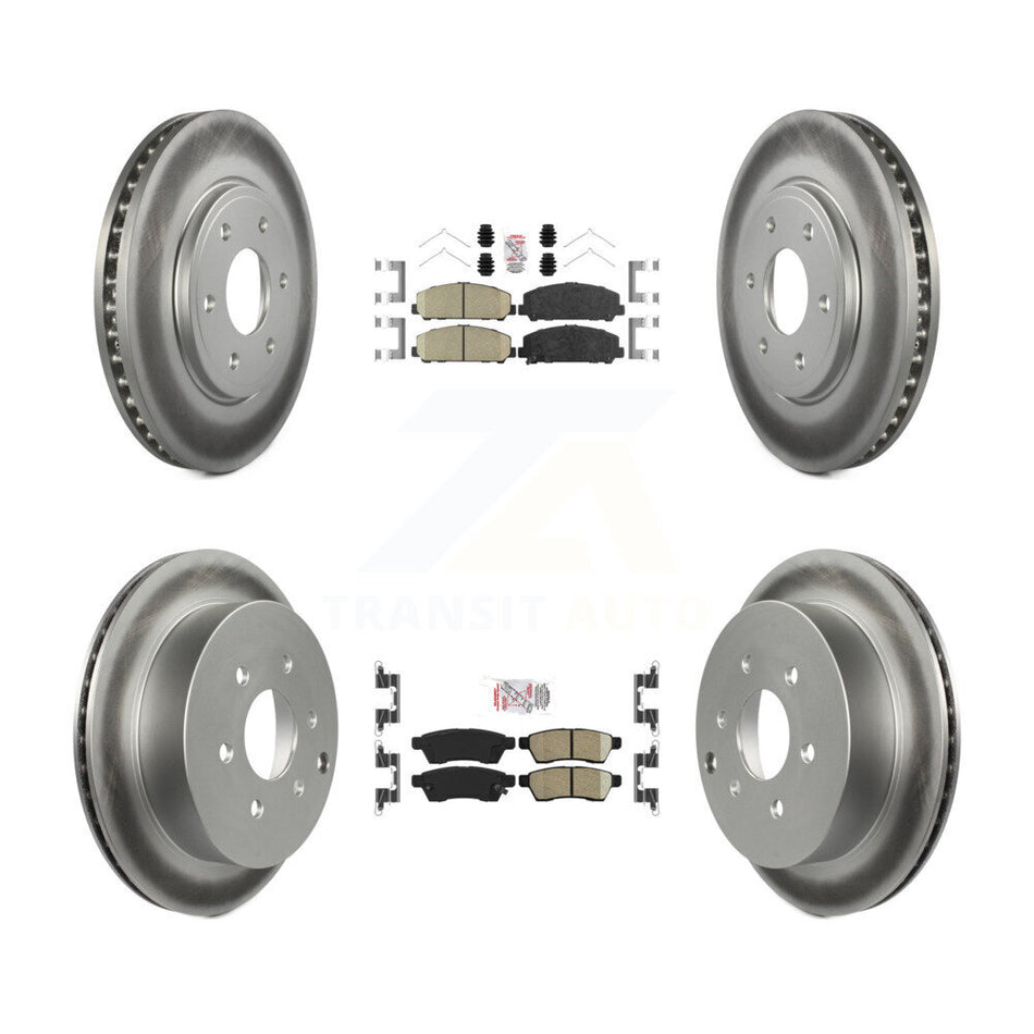Front Rear Ceramic Pads And Coated Disc Brake Rotors Kit For Suzuki Equator KGA-101503