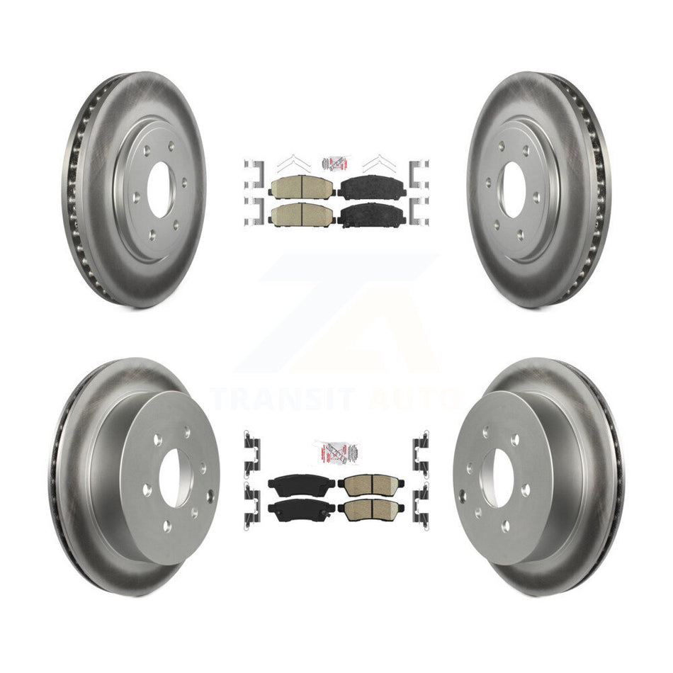 Front Rear Ceramic Pads And Coated Disc Brake Rotors Kit For Suzuki Equator KGA-101504