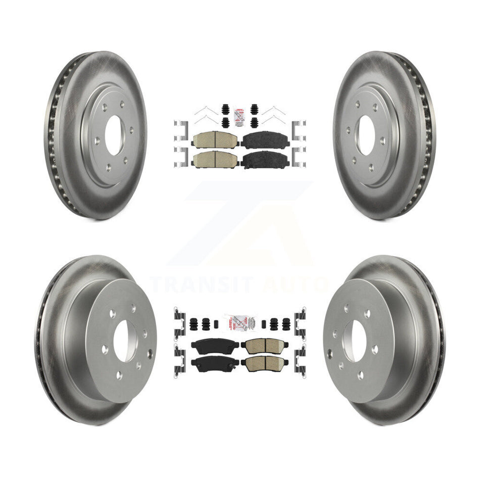 Front Rear Ceramic Pads And Coated Disc Brake Rotors Kit For Suzuki Equator KGA-101505