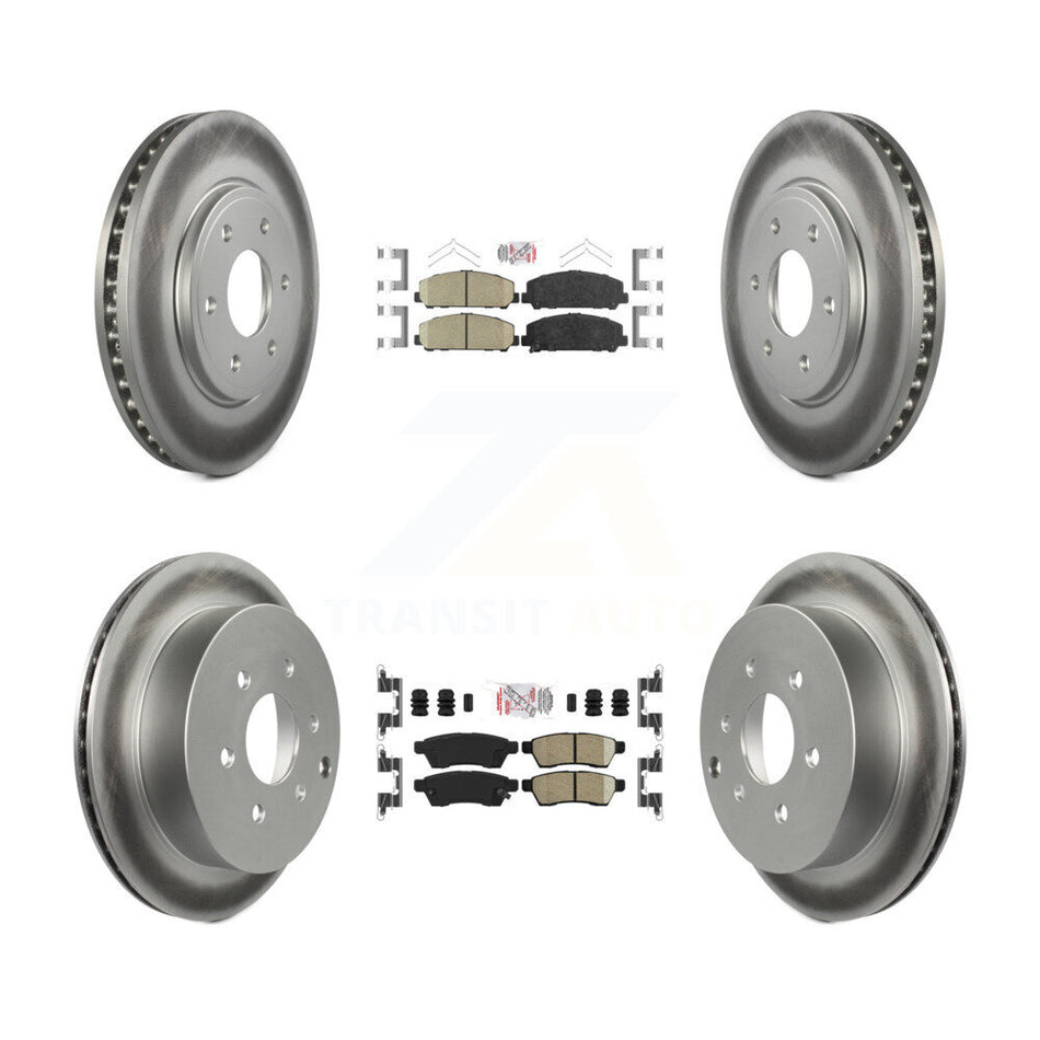 Front Rear Ceramic Pads And Coated Disc Brake Rotors Kit For Suzuki Equator KGA-101506