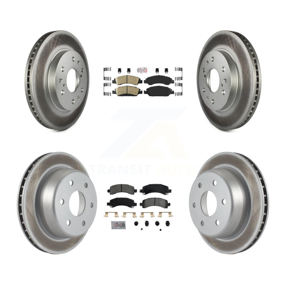 Front Ceramic Rear Semi-Metallic Pad Coat Brake Rotors Kit For Chevrolet Express 1500 GMC KGA-101508