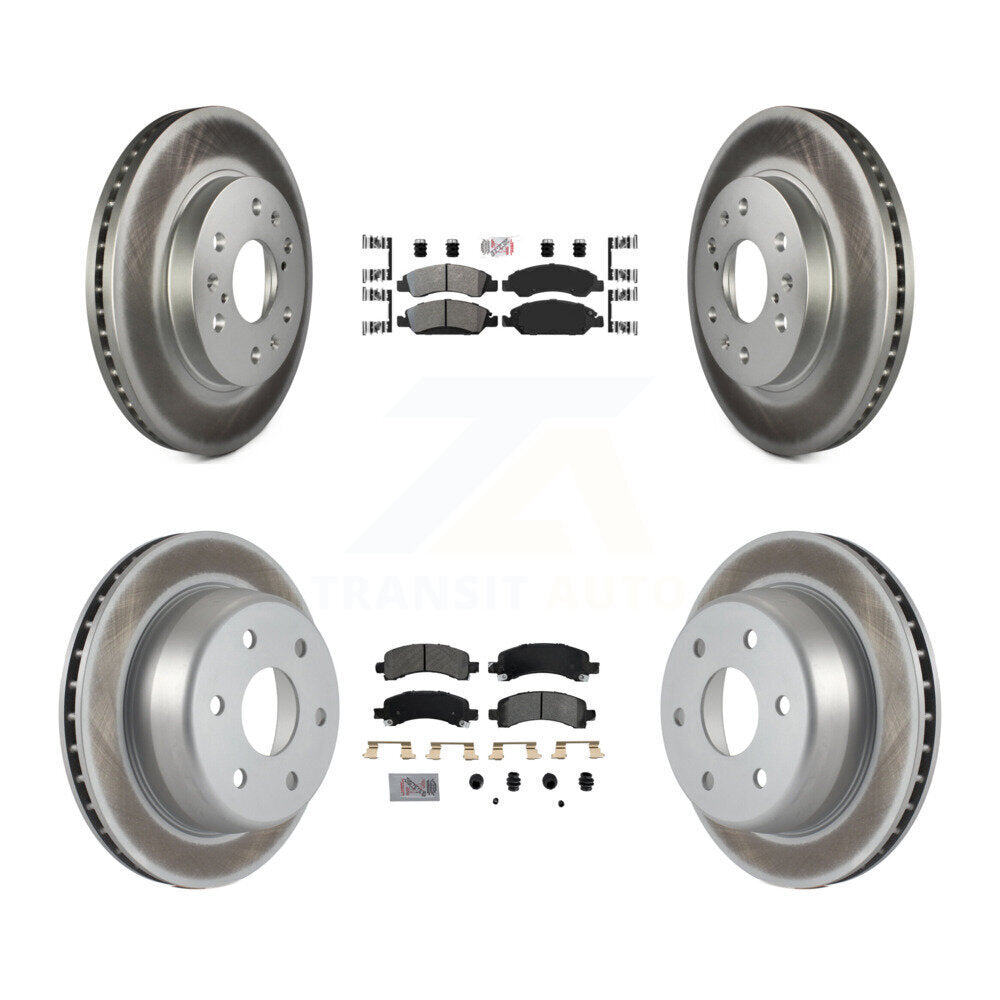 Front Rear Semi-Metallic Pad Coated Brake Rotor Kit For Chevrolet Express 1500 GMC Savana KGA-101509