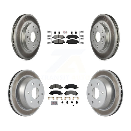 Front Rear Semi-Metallic Pad Coated Brake Rotor Kit For Chevrolet Express 1500 GMC Savana KGA-101509