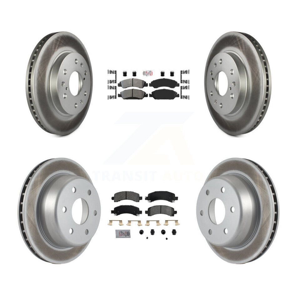 Front Rear Semi-Metallic Pad Coated Brake Rotor Kit For Chevrolet Express 1500 GMC Savana KGA-101509