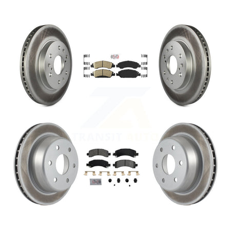 Front Ceramic Rear Semi-Metallic Pad Coat Brake Rotors Kit For Chevrolet Express 1500 GMC KGA-101510