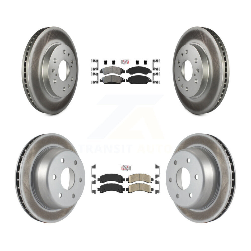 Front Semi-Metallic Rear Ceramic Pad Coat Brake Rotors Kit For Chevrolet Express 1500 GMC KGA-101512