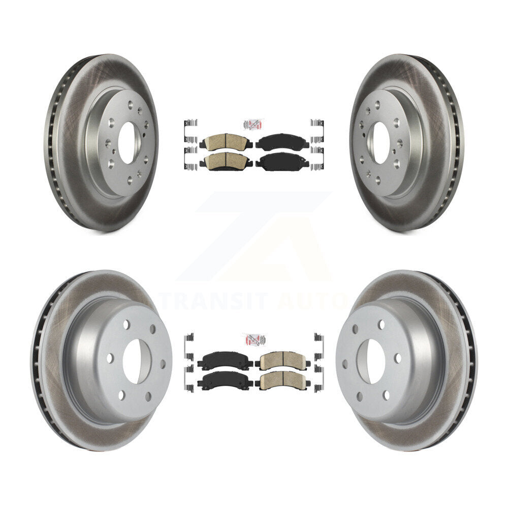 Front Rear Ceramic Pad Coated Disc Brake Rotors Kit For Chevrolet Express 1500 GMC Savana KGA-101513