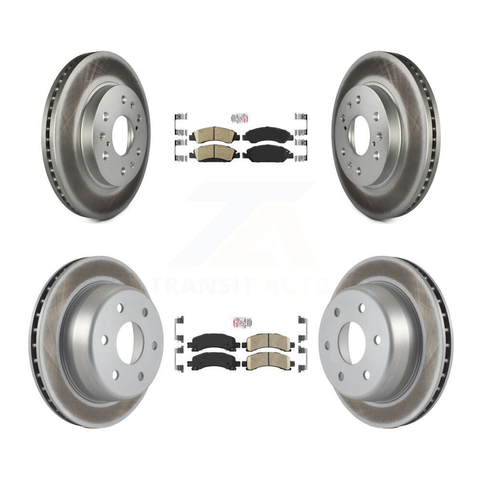 Front Rear Ceramic Pad Coated Disc Brake Rotors Kit For Chevrolet Express 1500 GMC Savana KGA-101513