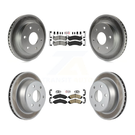 Front Semi-Metallic Rear Ceramic Pad Coat Brake Rotors Kit For Chevrolet GMC Silverado XL KGA-101517