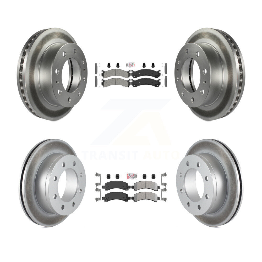 Front Rear Semi-Metallic Pad Coated Brake Rotor Kit For GMC Savana 2500 Chevrolet Express KGA-101524