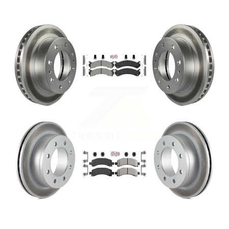 Front Rear Semi-Metallic Pad Coated Brake Rotor Kit For GMC Savana 2500 Chevrolet Express KGA-101524