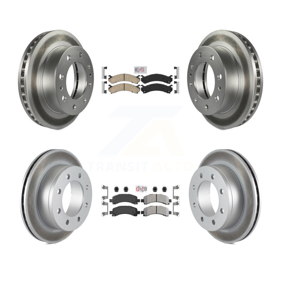 Front Ceramic Rear Semi-Metallic Pad Coated Brake Rotor Kit For GMC Savana 2500 Chevrolet KGA-101525