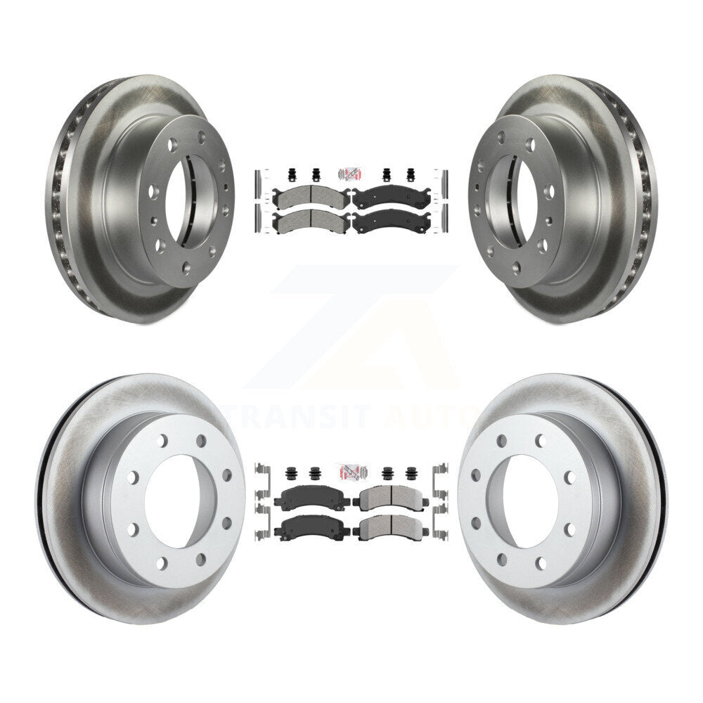 Front Rear Semi-Metallic Pad Coated Brake Rotor Kit For Chevrolet Express 2500 GMC Savana KGA-101526