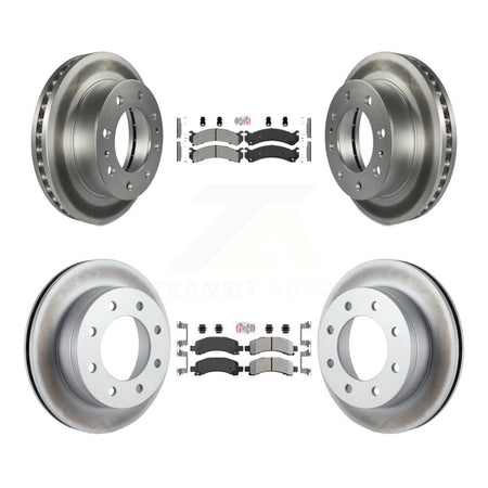 Front Rear Semi-Metallic Pad Coated Brake Rotor Kit For Chevrolet Express 2500 GMC Savana KGA-101526