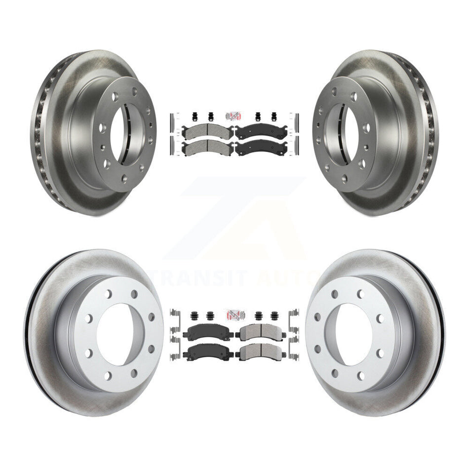 Front Rear Semi-Metallic Pad Coated Brake Rotor Kit For Chevrolet Express 2500 GMC Savana KGA-101526