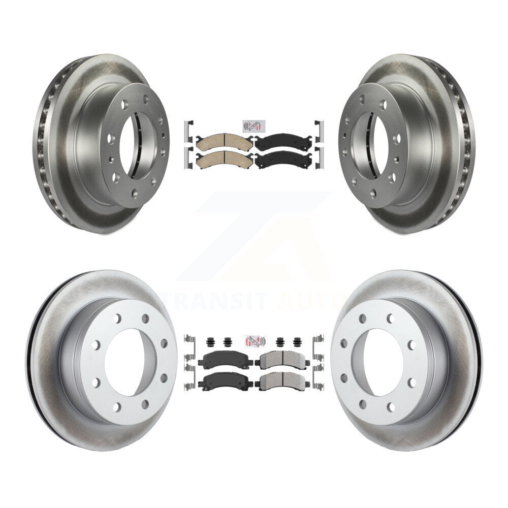 Front Ceramic Rear Semi-Metallic Pad Coat Brake Rotors Kit For Chevrolet Express 2500 GMC KGA-101527