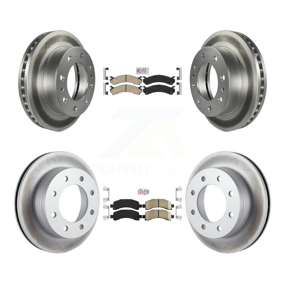 Front Rear Ceramic Pad Coated Disc Brake Rotors Kit For Chevrolet Express 2500 GMC Savana KGA-101533