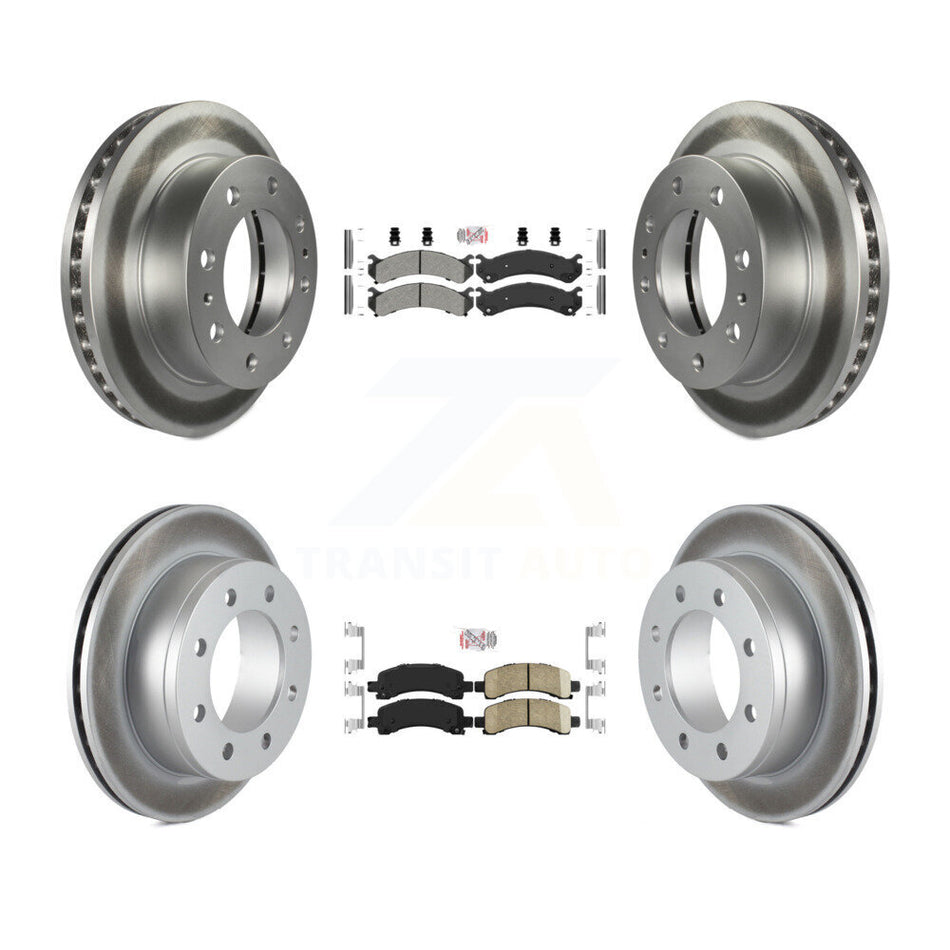 Front Semi-Metallic Rear Ceramic Pad Coated Brake Rotor Kit For GMC Savana 2500 Chevrolet KGA-101534